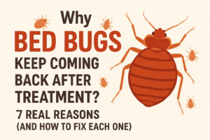 Why Bed Bugs Keep Coming Back After Treatment?: 7 Real Reasons (and How to Fix Each One) this is my blog title so create a blog cover 'image unique and fresh